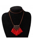 2019 nowy modny Retro etniczne artystyczne wisiorki z frędzlami naszyjniki dla kobiet aksamitny łańcuszek Choker naszyjnik boho 