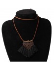 2019 nowy modny Retro etniczne artystyczne wisiorki z frędzlami naszyjniki dla kobiet aksamitny łańcuszek Choker naszyjnik boho 