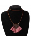 2019 nowy modny Retro etniczne artystyczne wisiorki z frędzlami naszyjniki dla kobiet aksamitny łańcuszek Choker naszyjnik boho 