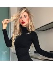 Weekeep kobiety czarny długi rękaw Body jesień zima Body z golfem kobiet Sexy Bodycon wysoka talia Romper Body Femee