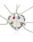3 sztuk/zestaw moda najlepsi przyjaciele wisiorek naszyjniki Charms złamany naszyjnik w kształcie serca Rhinestone Choker komuni