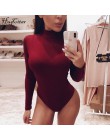 Hugcitar bawełna na szyję z długim rękawem jednolite body 2019 jesienno-zimowa damska fashion party bodycon slim fit sexy basic 