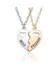 3 sztuk/zestaw moda najlepsi przyjaciele wisiorek naszyjniki Charms złamany naszyjnik w kształcie serca Rhinestone Choker komuni