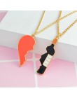 3 sztuk/zestaw moda najlepsi przyjaciele wisiorek naszyjniki Charms złamany naszyjnik w kształcie serca Rhinestone Choker komuni