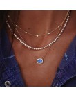IPARAM 2019 Vintage Crystal wielowarstwowy wisiorek naszyjnik dla kobiet artystyczna skorupa krzyż geometria obroża naszyjnik bi