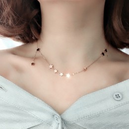 Gwiazda ze stali nierdzewnej naszyjnik kobiety moda biżuteria proste Choker Collares Temperament wisiorki prezent urodzinowy