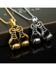 CHICVIE luksusowe Mini rękawica bokserska obecne i naszyjnik dla mężczyzn Unisex Choker łańcuch Hiphop naszyjniki oświadczenie f