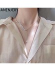 ANENJERY Dainty regulowany 925 Sterling Silver długi Tassel pszenicy naszyjnik dla kobiet imitacja perły choker collares S-N471