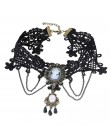 JOUVAL Collares Sexy gotyckie Chokers kryształowe czarne koronkowe szyi Choker naszyjnik Vintage wiktoriański kobiety Chocker bi