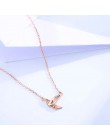 ANENJERY minimalistyczny 925 Sterling srebrny papier żuraw naszyjniki dla kobiet różowe złoto srebro choker collares życzenie na