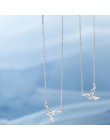 ANENJERY minimalistyczny 925 Sterling srebrny papier żuraw naszyjniki dla kobiet różowe złoto srebro choker collares życzenie na