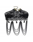 JOUVAL Collares Sexy gotyckie Chokers kryształowe czarne koronkowe szyi Choker naszyjnik Vintage wiktoriański kobiety Chocker bi