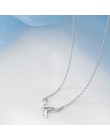 ANENJERY minimalistyczny 925 Sterling srebrny papier żuraw naszyjniki dla kobiet różowe złoto srebro choker collares życzenie na