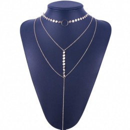 KISSWIFE gorąca sprzedaż złoto srebro kolorowe cekiny długi Tassel gwiazda Choker akcesoria naszyjnikowe dla kobiet biżuteria dw
