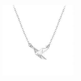 ANENJERY minimalistyczny 925 Sterling srebrny papier żuraw naszyjniki dla kobiet różowe złoto srebro choker collares życzenie na