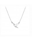 ANENJERY minimalistyczny 925 Sterling srebrny papier żuraw naszyjniki dla kobiet różowe złoto srebro choker collares życzenie na