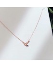 ANENJERY minimalistyczny 925 Sterling srebrny papier żuraw naszyjniki dla kobiet różowe złoto srebro choker collares życzenie na