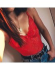 Kryptograficzny różowy Neon klasyczna przezroczysta koronka Body kobiety Sexy Backless Mesh kombinezon w paski wysoki krój Body 