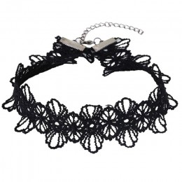 JOUVAL Collares Sexy gotyckie Chokers kryształowe czarne koronkowe szyi Choker naszyjnik Vintage wiktoriański kobiety Chocker bi