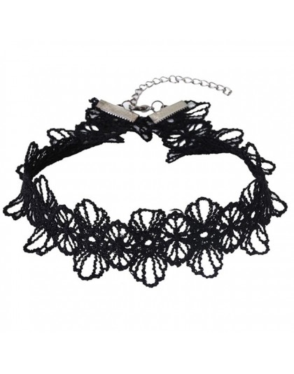 JOUVAL Collares Sexy gotyckie Chokers kryształowe czarne koronkowe szyi Choker naszyjnik Vintage wiktoriański kobiety Chocker bi