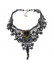 JOUVAL Collares Sexy gotyckie Chokers kryształowe czarne koronkowe szyi Choker naszyjnik Vintage wiktoriański kobiety Chocker bi