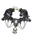 JOUVAL Collares Sexy gotyckie Chokers kryształowe czarne koronkowe szyi Choker naszyjnik Vintage wiktoriański kobiety Chocker bi