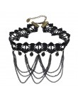 JOUVAL Collares Sexy gotyckie Chokers kryształowe czarne koronkowe szyi Choker naszyjnik Vintage wiktoriański kobiety Chocker bi
