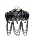 JOUVAL Collares Sexy gotyckie Chokers kryształowe czarne koronkowe szyi Choker naszyjnik Vintage wiktoriański kobiety Chocker bi
