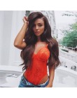 Kryptograficzny różowy Neon klasyczna przezroczysta koronka Body kobiety Sexy Backless Mesh kombinezon w paski wysoki krój Body 