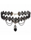 JOUVAL Collares Sexy gotyckie Chokers kryształowe czarne koronkowe szyi Choker naszyjnik Vintage wiktoriański kobiety Chocker bi