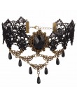 JOUVAL Collares Sexy gotyckie Chokers kryształowe czarne koronkowe szyi Choker naszyjnik Vintage wiktoriański kobiety Chocker bi
