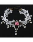JOUVAL Collares Sexy gotyckie Chokers kryształowe czarne koronkowe szyi Choker naszyjnik Vintage wiktoriański kobiety Chocker bi