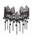 JOUVAL Collares Sexy gotyckie Chokers kryształowe czarne koronkowe szyi Choker naszyjnik Vintage wiktoriański kobiety Chocker bi