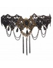 JOUVAL Collares Sexy gotyckie Chokers kryształowe czarne koronkowe szyi Choker naszyjnik Vintage wiktoriański kobiety Chocker bi