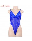 Kryptograficzny różowy Neon klasyczna przezroczysta koronka Body kobiety Sexy Backless Mesh kombinezon w paski wysoki krój Body 