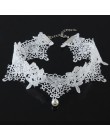 JOUVAL Collares Sexy gotyckie Chokers kryształowe czarne koronkowe szyi Choker naszyjnik Vintage wiktoriański kobiety Chocker bi