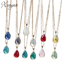 XINYAO 12 kolorów Birthstone naturalny kamień naszyjnik Druzy kwarcowy klejnot kamień kryształ Diy naszyjnik charms kobiety indy
