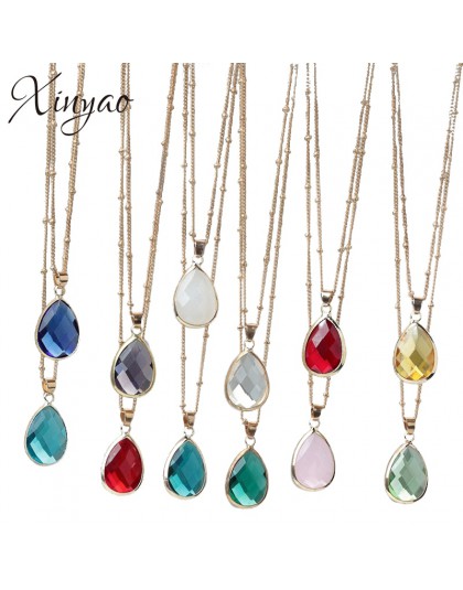 XINYAO 12 kolorów Birthstone naturalny kamień naszyjnik Druzy kwarcowy klejnot kamień kryształ Diy naszyjnik charms kobiety indy