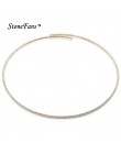 StoneFans proste koraliki Choker naszyjnik kobiety świecący 1 rząd okrągły elastyczny naszyjnik typu Choker ze strasami wyróżnia