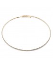 StoneFans proste koraliki Choker naszyjnik kobiety świecący 1 rząd okrągły elastyczny naszyjnik typu Choker ze strasami wyróżnia