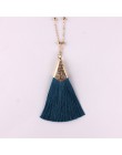 ZWPON gorąca sprzedaży Boho Silk Tassel naszyjnik szykowne złote stop frędzlami 80cm długi łańcuch piłka komunikat naszyjnik dla