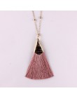 ZWPON gorąca sprzedaży Boho Silk Tassel naszyjnik szykowne złote stop frędzlami 80cm długi łańcuch piłka komunikat naszyjnik dla