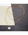Fashion Gold Silver wielowarstwowe łańcuszki dla kobiet delikatne cekiny długie naszyjniki z wisiorkiem 2019 czeska biżuteria hu