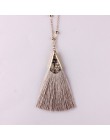 ZWPON gorąca sprzedaży Boho Silk Tassel naszyjnik szykowne złote stop frędzlami 80cm długi łańcuch piłka komunikat naszyjnik dla