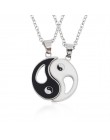 2 sztuk Best Friends naszyjnik biżuteria Yin Yang Tai Chi wisiorek naszyjniki czarny biały pary sparowany naszyjnik dla kobiet m