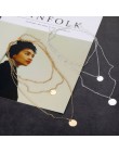Fashion Gold Silver wielowarstwowe łańcuszki dla kobiet delikatne cekiny długie naszyjniki z wisiorkiem 2019 czeska biżuteria hu