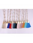 ZWPON gorąca sprzedaży Boho Silk Tassel naszyjnik szykowne złote stop frędzlami 80cm długi łańcuch piłka komunikat naszyjnik dla