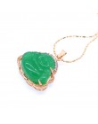 GZJY Fashion naszyjnik charms i wisiorek uśmiech budda zielony kamień cyrkon szampańskie złoto kolorowy wisiorek dla damska biżu