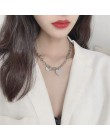 Korea nowe serce kolor srebrny wisiorek metalowy stop prosty modny długi łańcuszek naszyjniki dla kobiet dziewczyn Egirl Party b