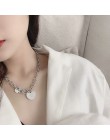 Korea nowe serce kolor srebrny wisiorek metalowy stop prosty modny długi łańcuszek naszyjniki dla kobiet dziewczyn Egirl Party b